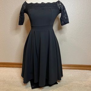 Off the shoulder black dress